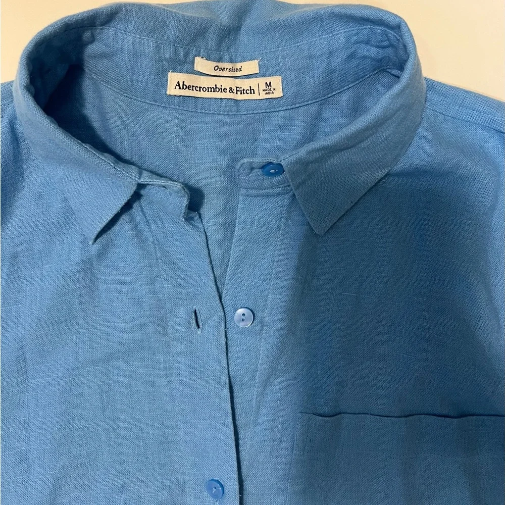 Abercrombie & Fitch Vibrant Blue Button-Down Shirt - Picture 5 of 10